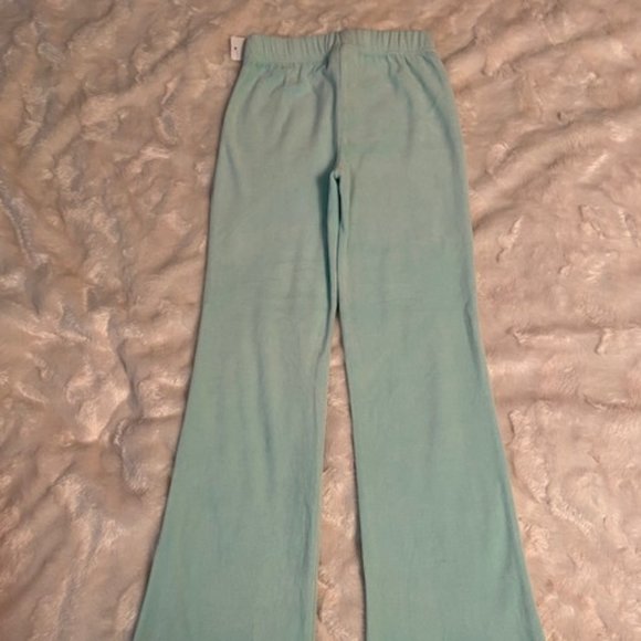 - Please Mum Rare Light Green Velour Pants Girls Size L NWT - Picture 3 of 10